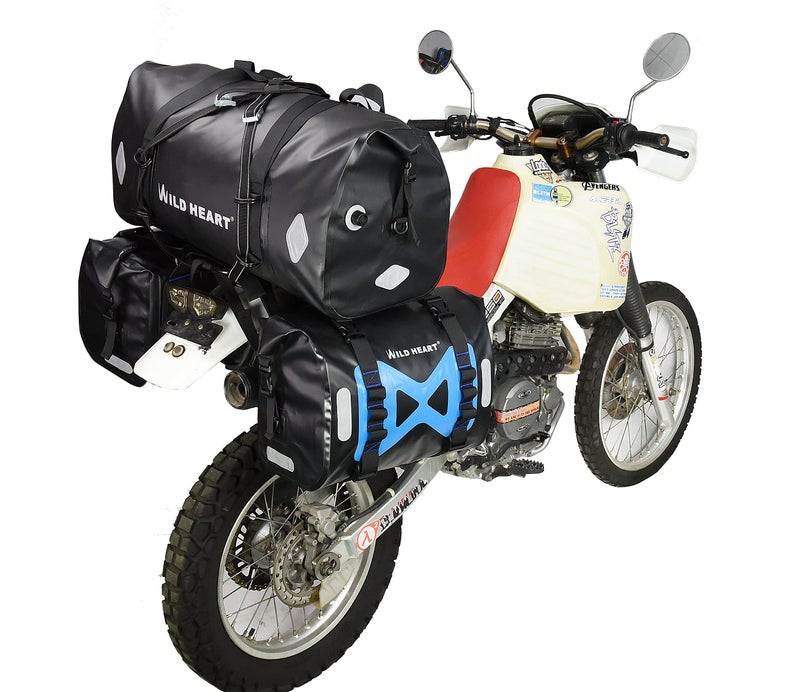 WILD HEART Waterproof bag Motorcycle saddlebag 50L Tank bag Motor Side bag (Black) - Image 3
